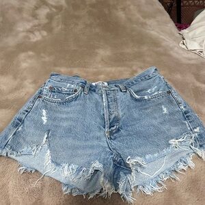 Agolde Parker Vintage Distressed Jean Shorts 26